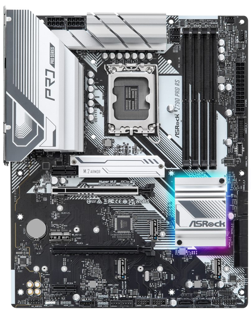 ASRock Z790 Pro RS / Intel Z790 / LGA1700 / 4x DDR5 / 4x M.2 / HDMI / DP / USB-C / ATX